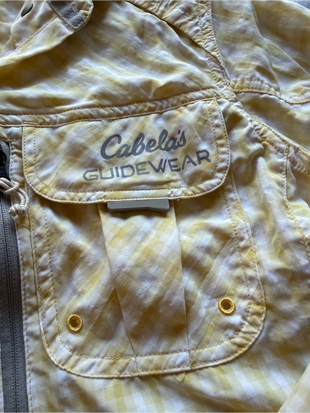 Cabela's Men’s Yellow Plaid Long-Sleeve Shirt GUIDEWEAR - Picture 2 of 4